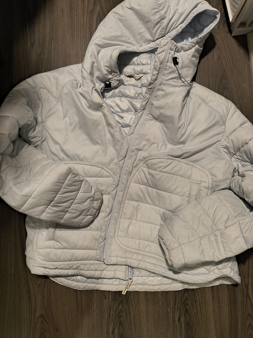 Alpine Light Gray Hooded Bomber Jacket